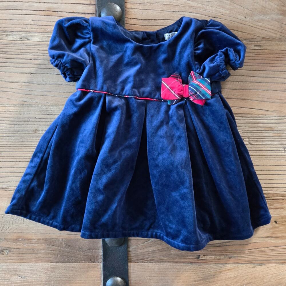 Max Studio Navy Blue Velvet Holiday Dress Sz 18M